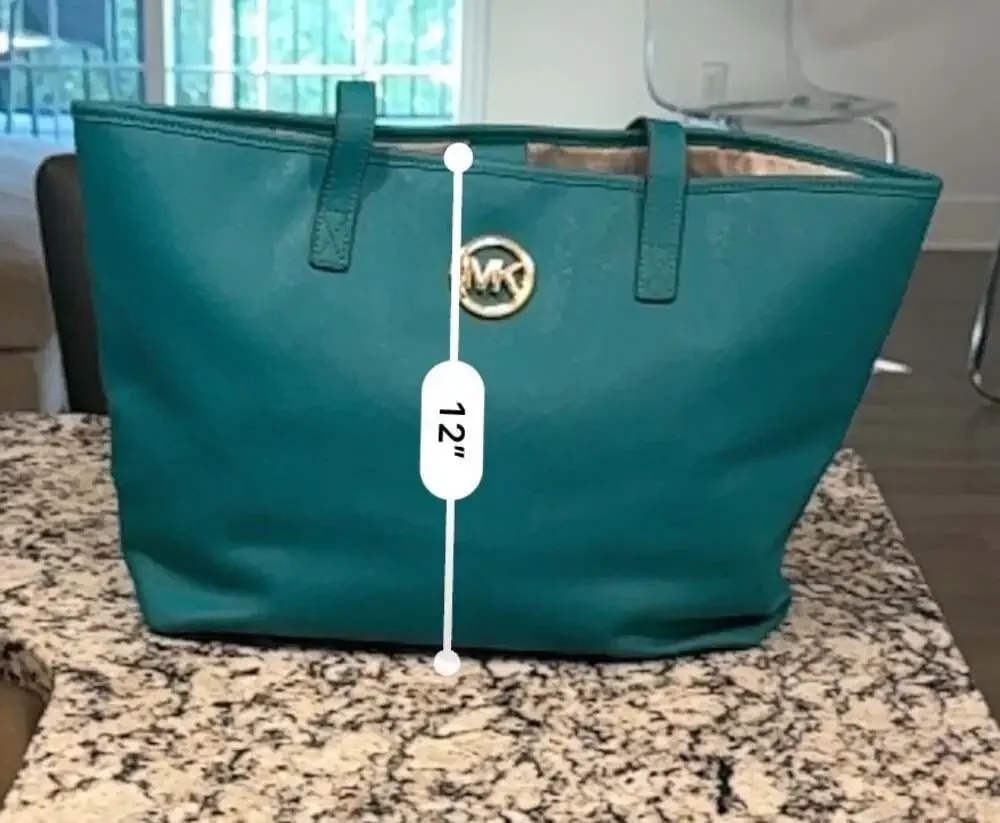 Michael Kors Jet Set Travel Tote Teal Saffiano Leather Shoulder Bag Purse